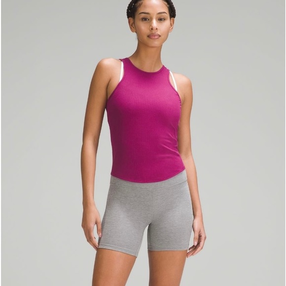 NWT Lululemon Modal Silk Twist Back Yoga Tank Top Size 14 Magenta Purple - Picture 5 of 11